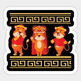 Happy Chinese New Year 2022 Year of The Tiger Zodiac Tiger Sticker